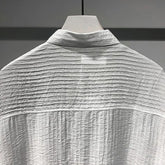 Threebooy Y2K Mens Shirt Patchwork Striped Pocket Short Sleeved Shirt Summer Casual Tassel Sequin Fashion Japanese Top Men's Clothing